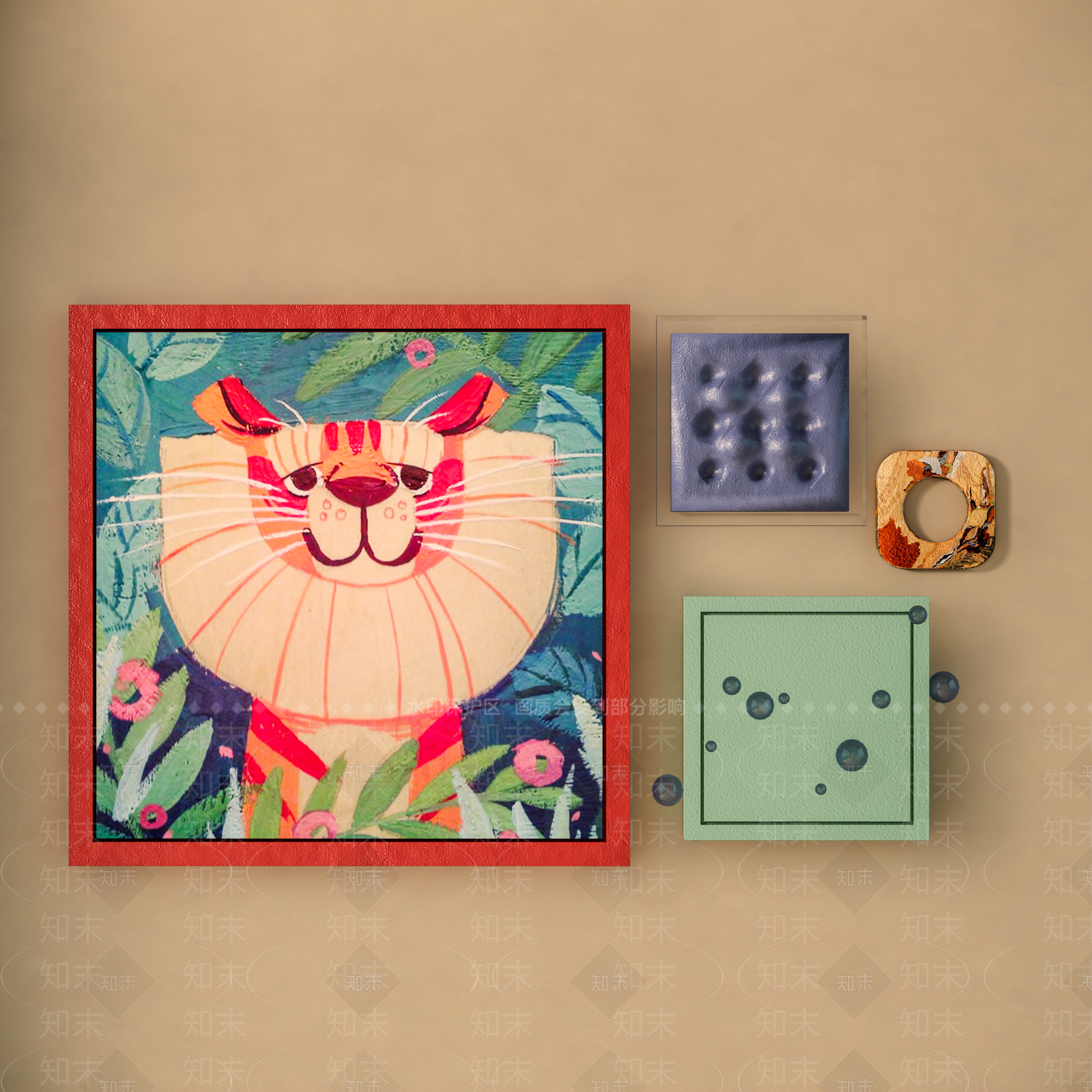 现代中古儿童挂画3D模型下载【ID:1203429465】