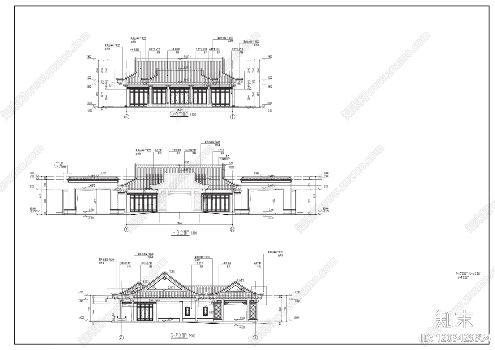 入口门头构件施工图下载【ID:1203429954】