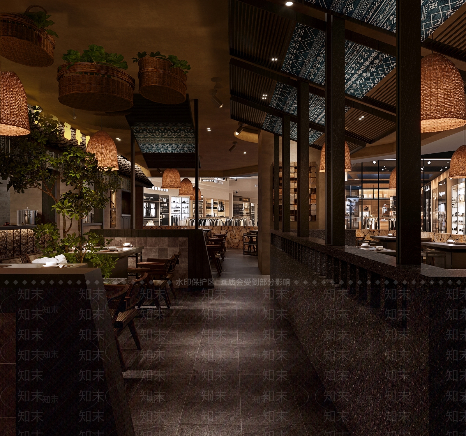 新中式原木火锅店3D模型下载【ID:1203430812】