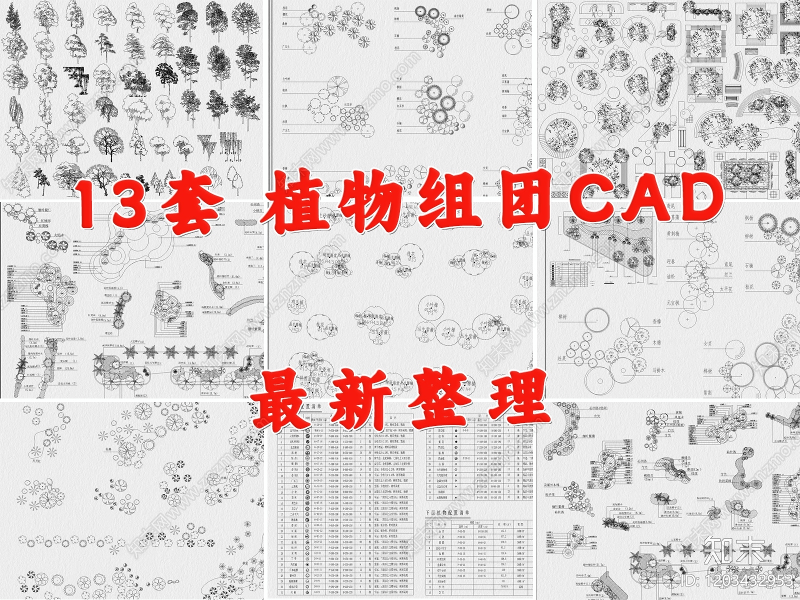 现代植物配置图库施工图下载【ID:1203432953】