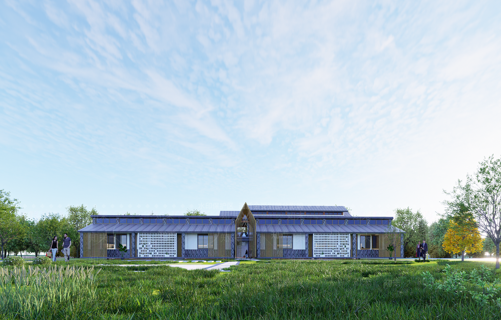 新中式小公建SU模型下载【ID:1203434130】