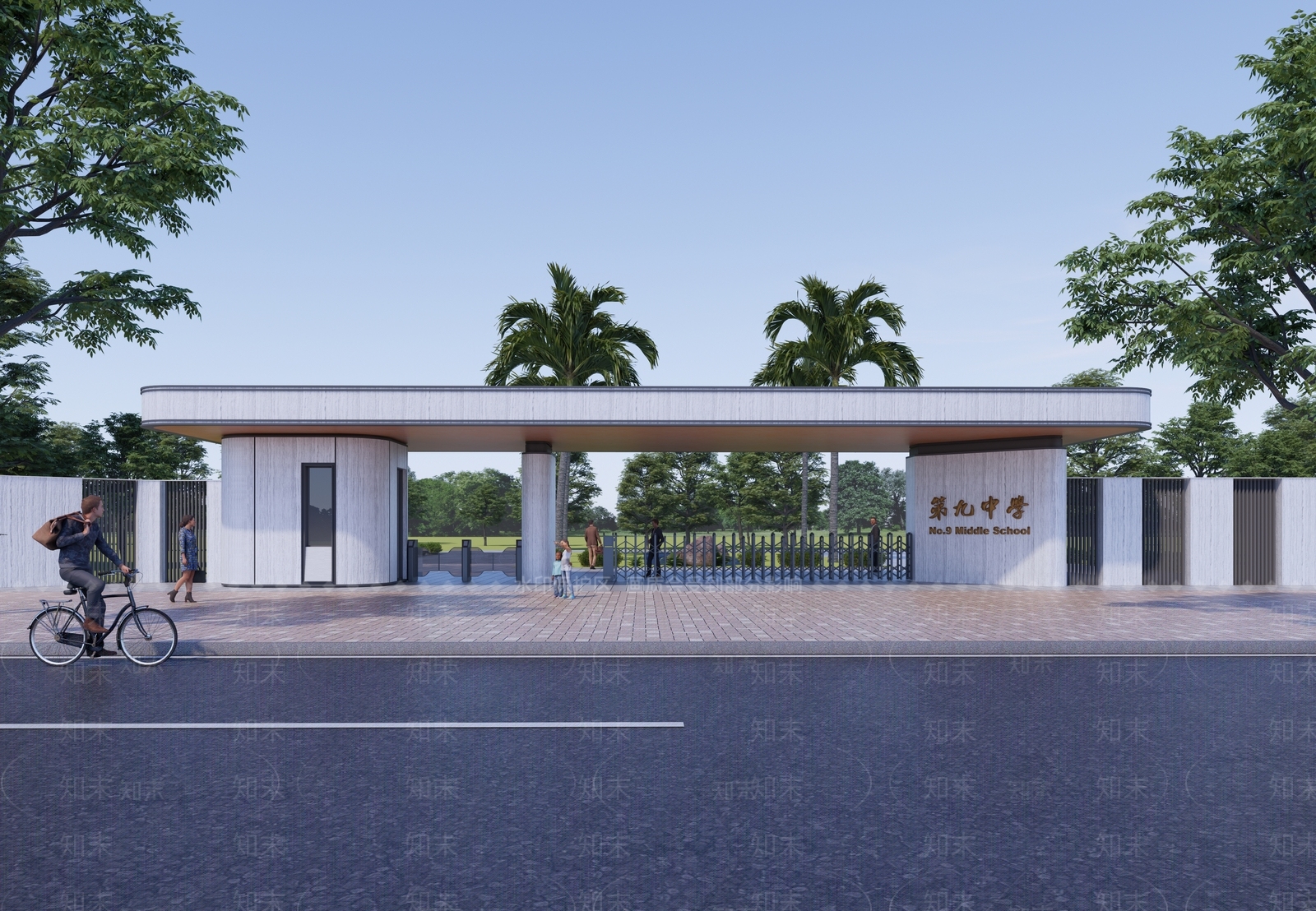 现代学校建筑SU模型下载【ID:1203434871】