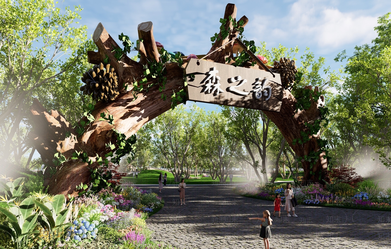 现代景观公园SU模型下载【ID:1203443335】