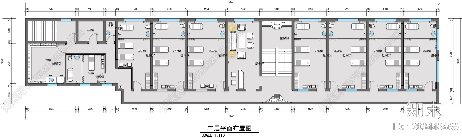 现代中医馆施工图下载【ID:1203443466】