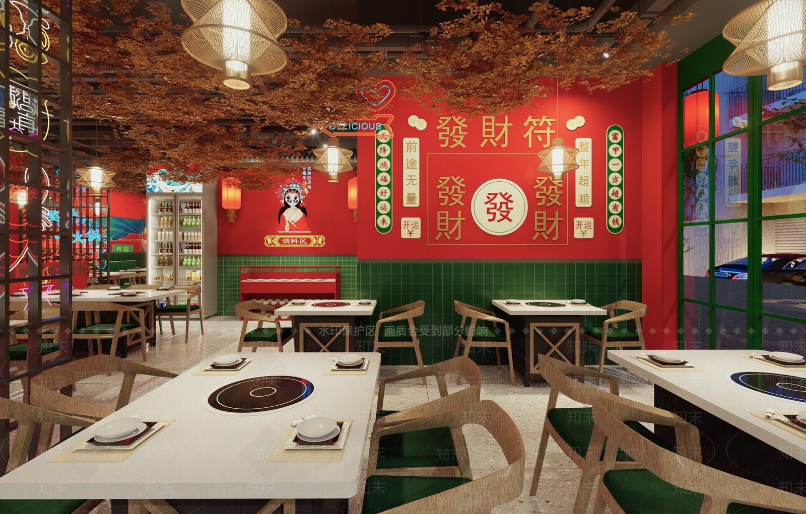 中式新中式火锅店SU模型下载【ID:1203444002】