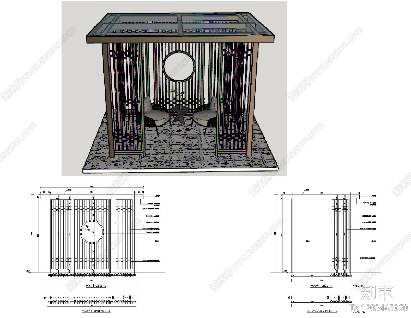 现代亭子施工图下载【ID:1203445960】