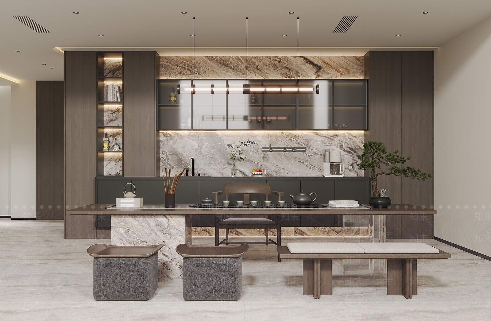 现代轻奢家居餐厅3D模型下载【ID:1203446872】