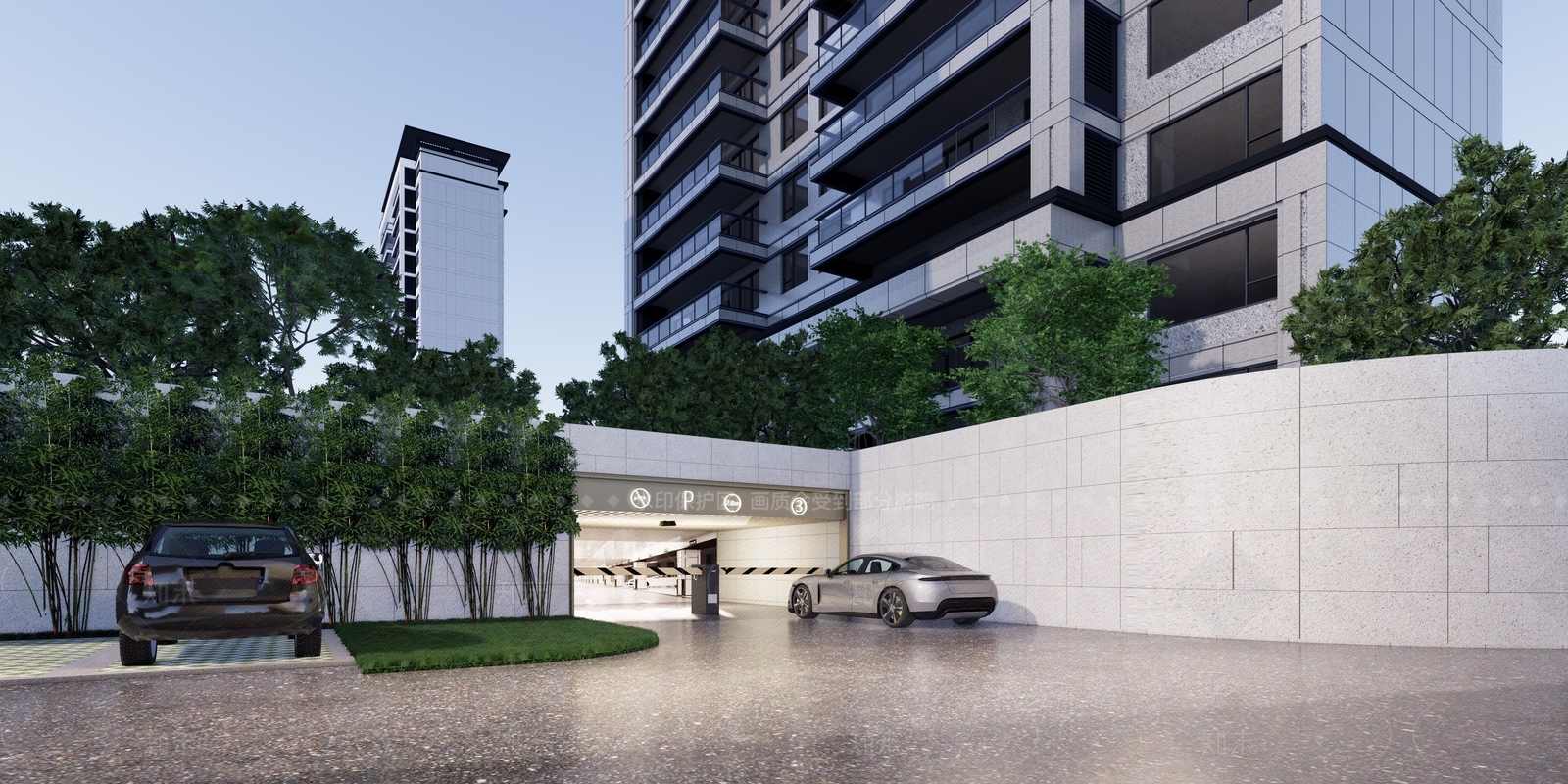 现代小区建筑SU模型下载【ID:1204983840】