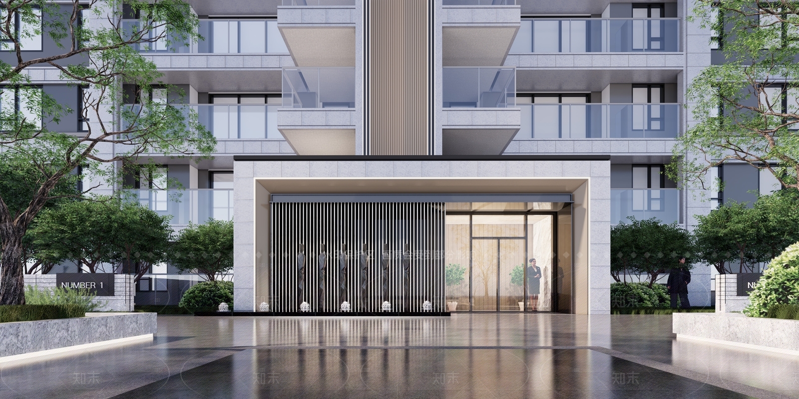 现代小区建筑SU模型下载【ID:1204983840】