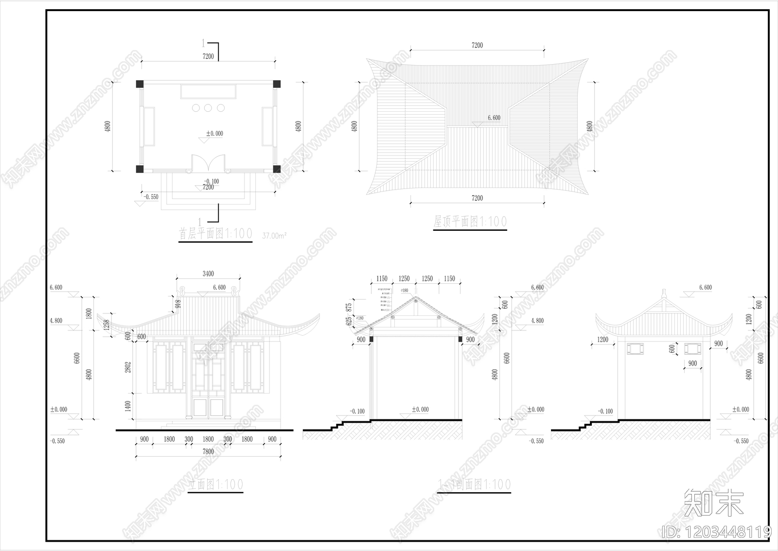 新中式其他公共建筑cad施工图下载【ID:1203448119】