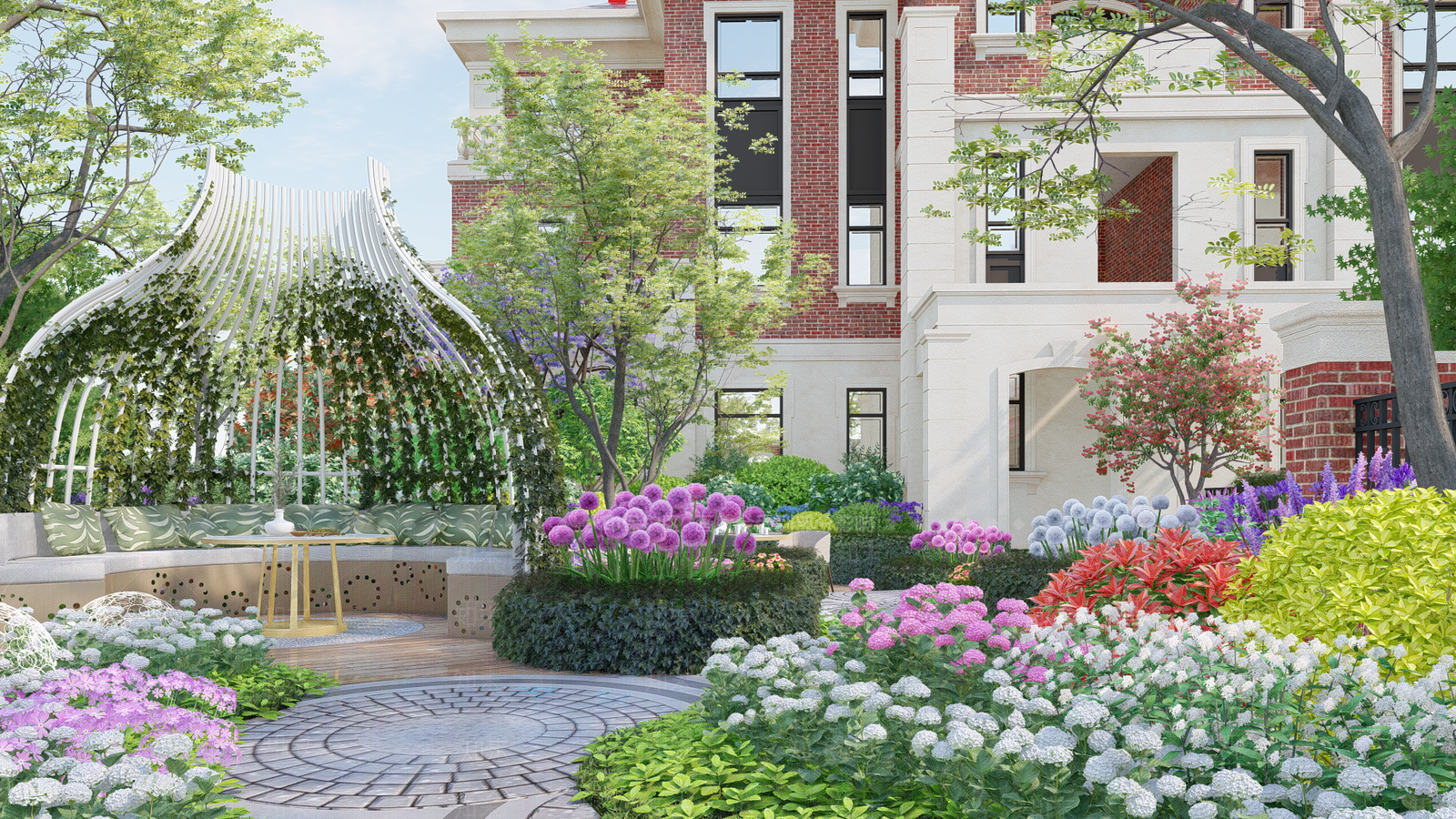 现代屋顶花园SU模型下载【ID:1203448414】