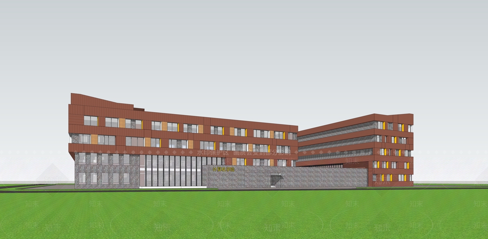 现代大学教学楼SU模型下载【ID:1203448408】