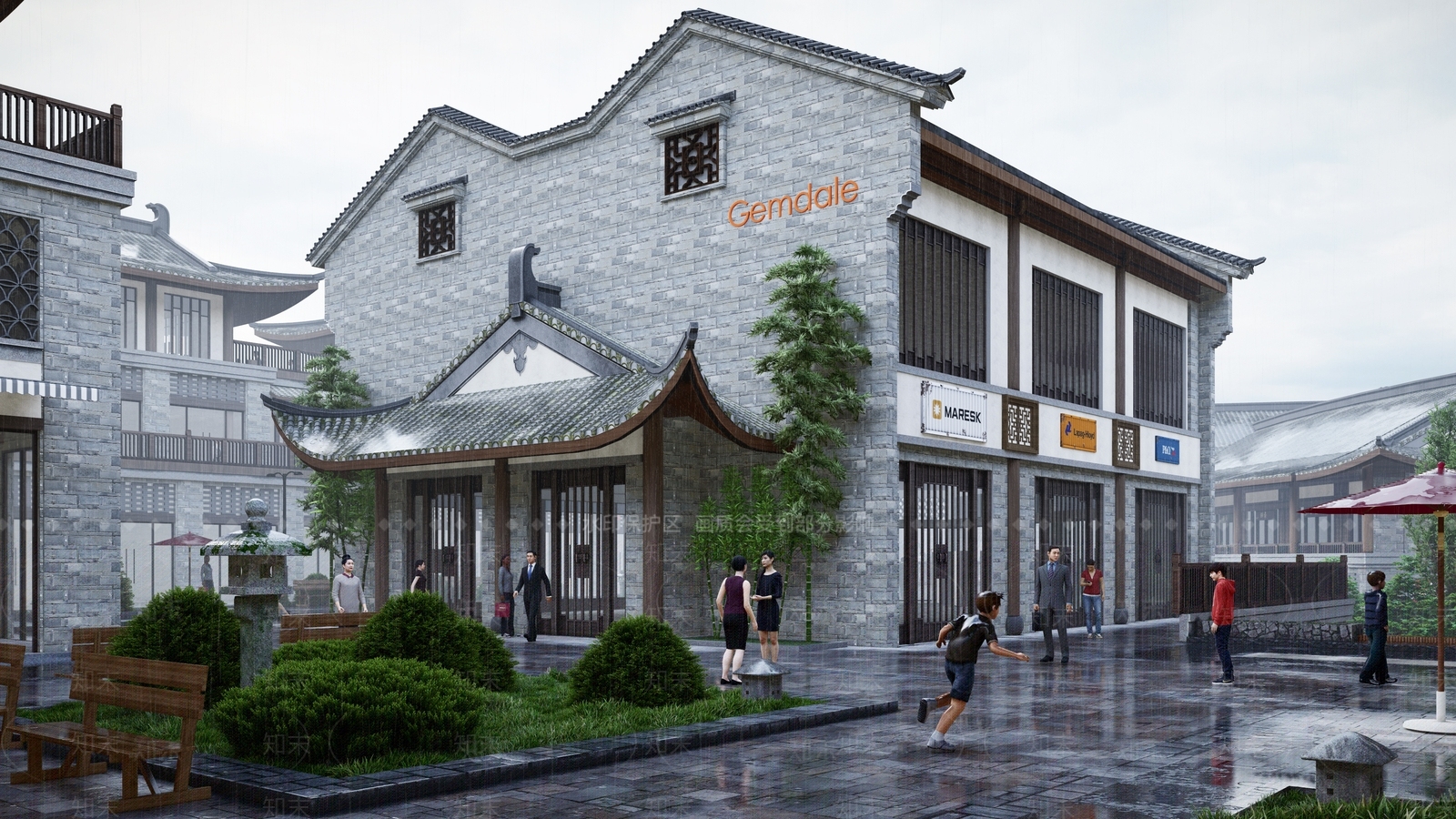 中式古建筑SU模型下载【ID:1203449681】