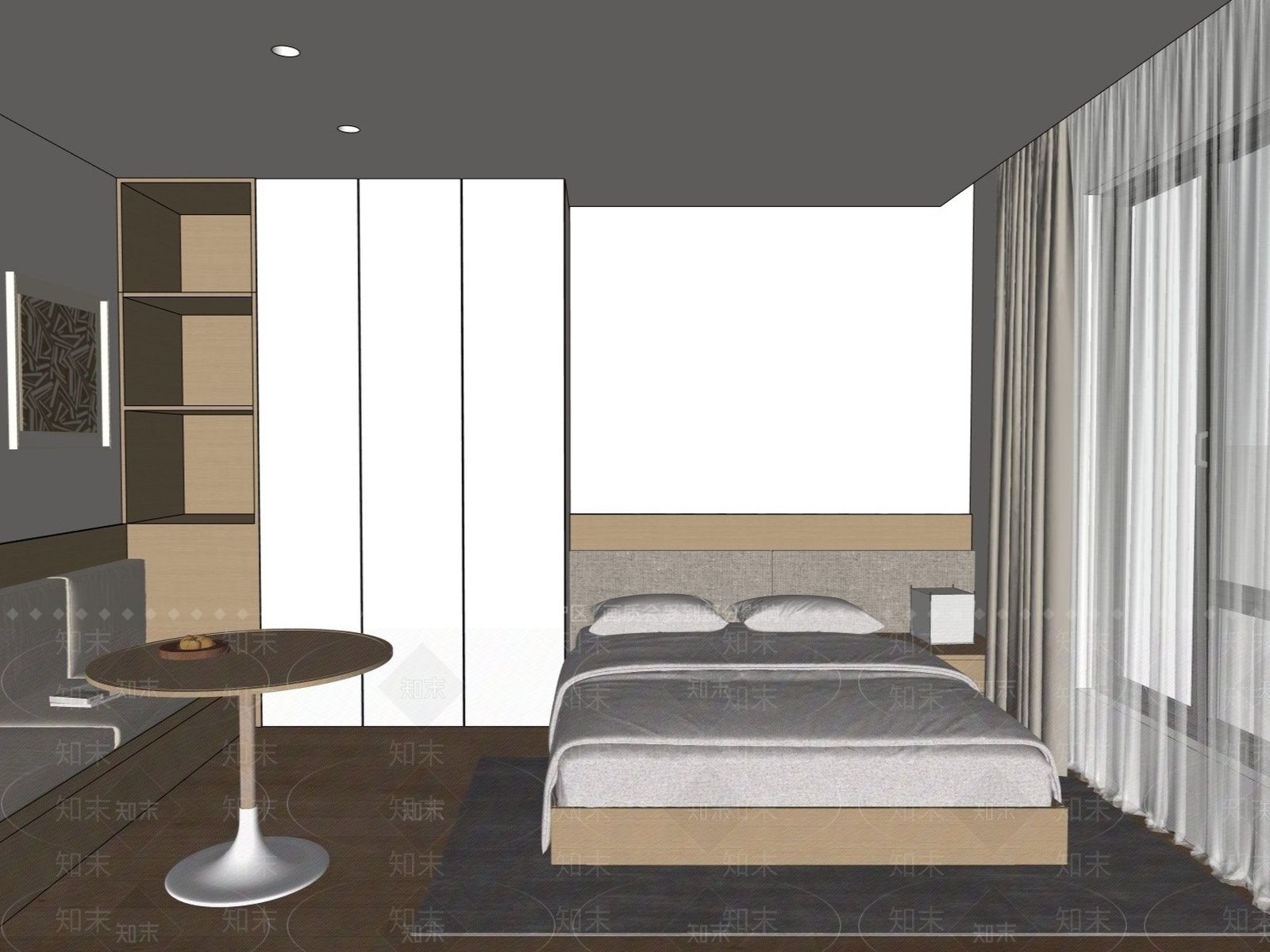 日式原木公寓SU模型下载【ID:1203449602】