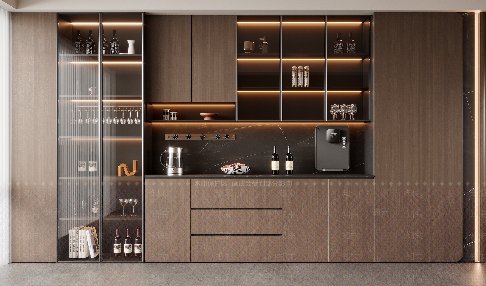 现代意式酒柜3D模型下载【ID:1203450577】