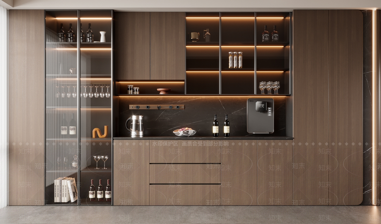 现代意式酒柜SU模型下载【ID:1203451133】