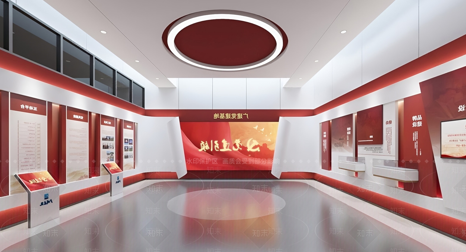 现代党建展厅SU模型下载【ID:1203451400】
