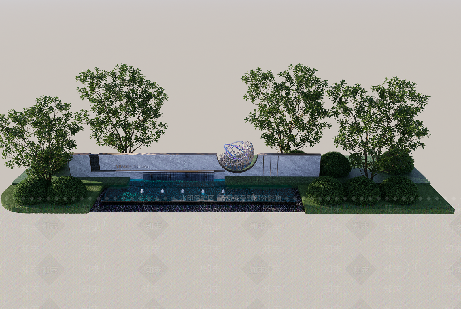 现代景墙SU模型下载【ID:1203451416】