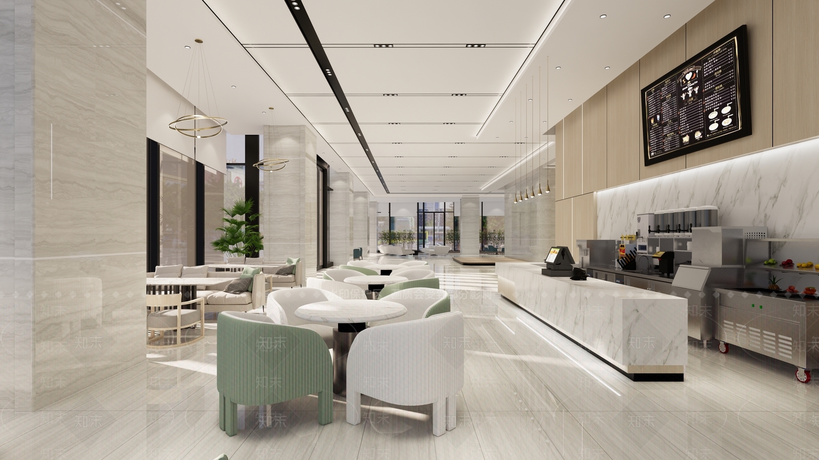 现代办公大堂SU模型下载【ID:1203452376】