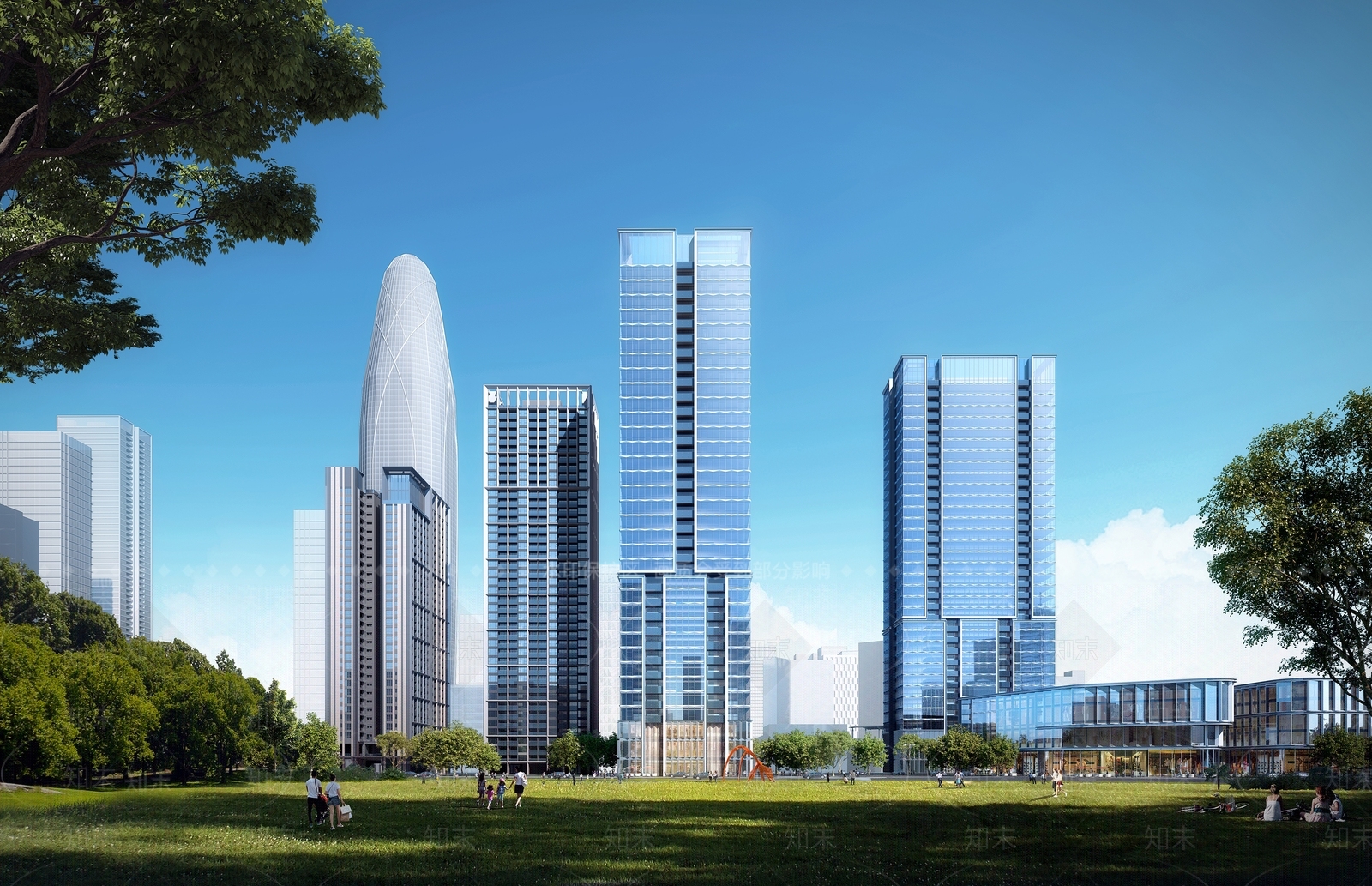 现代高层住宅3D模型下载【ID:1203452661】