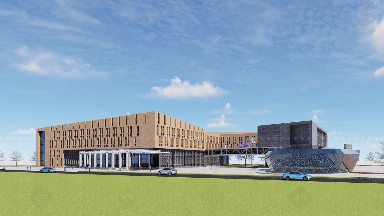 现代大学教学楼SU模型下载【ID:1203453124】