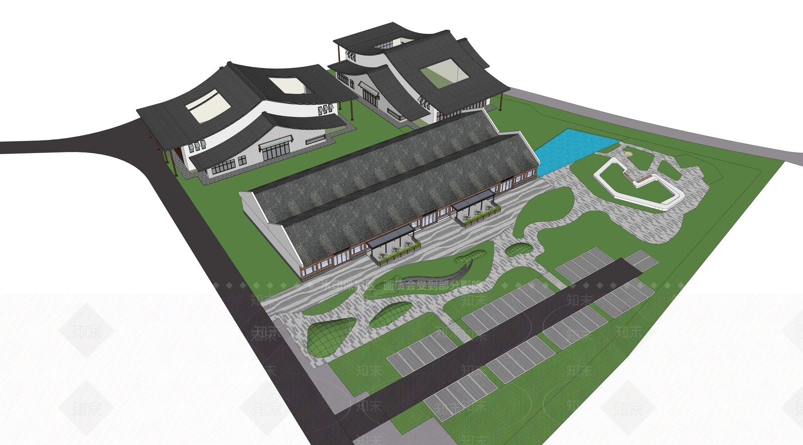 新中式其他商业建筑SU模型下载【ID:1203453838】
