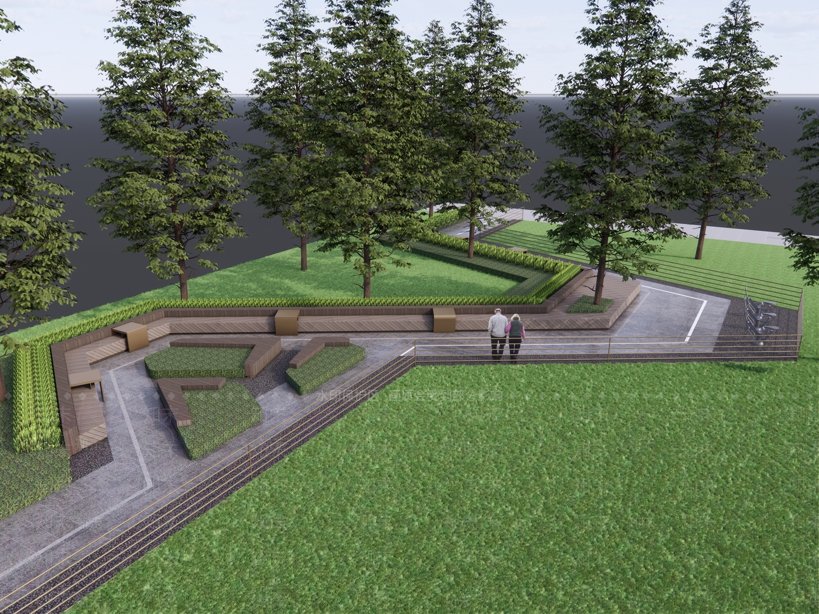 现代口袋公园SU模型下载【ID:1203454370】