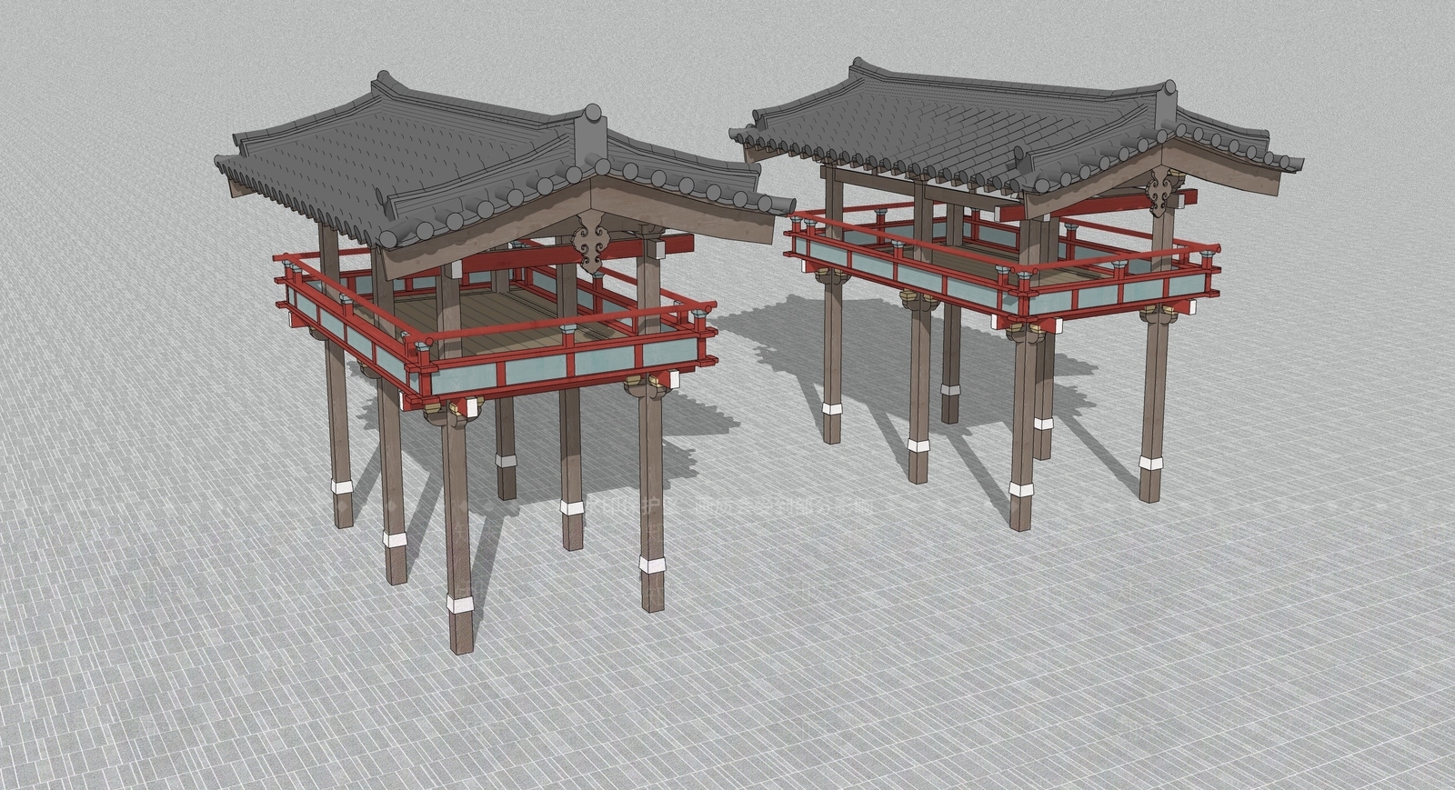 中式古建筑SU模型下载【ID:1203456724】