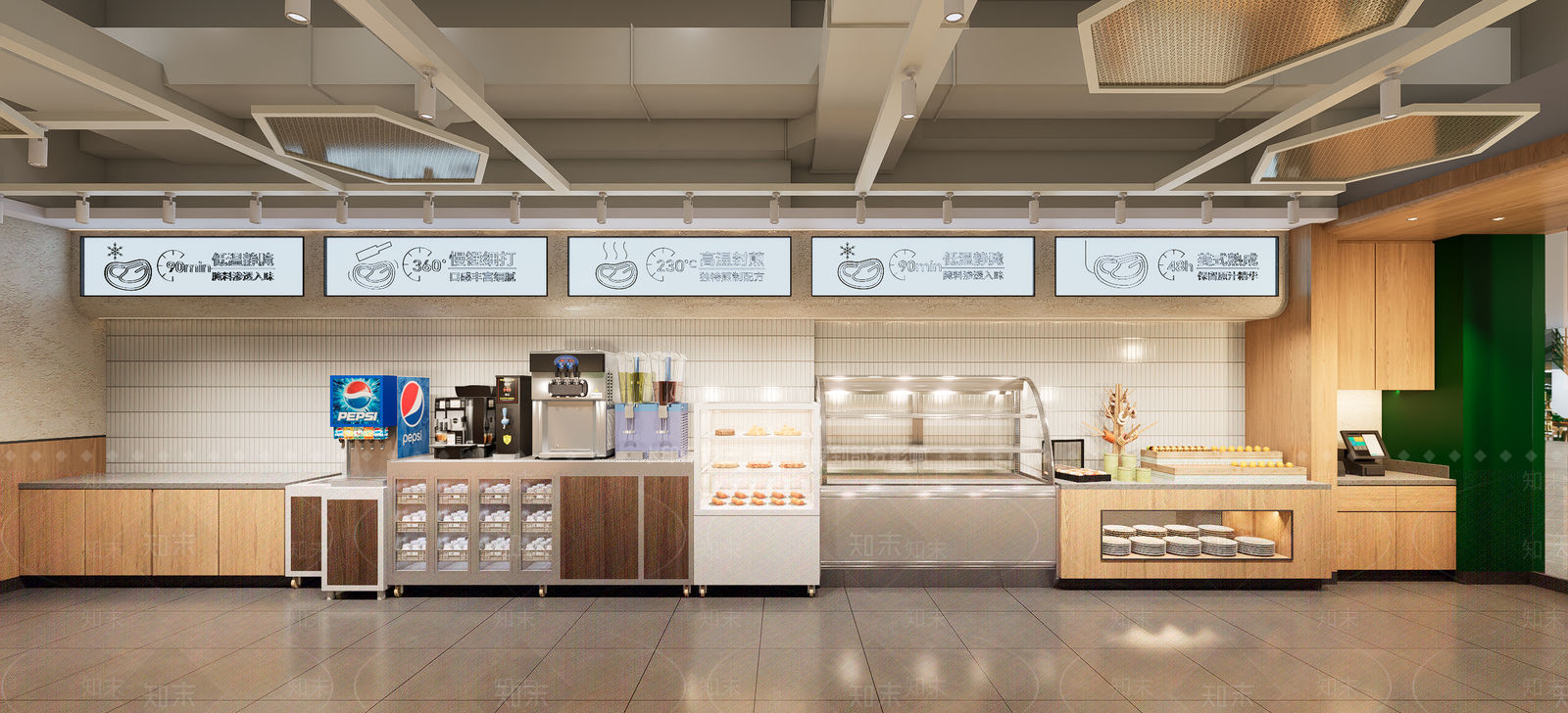 现代自助餐厅SU模型精品下载_SketchUp模型_知末网
