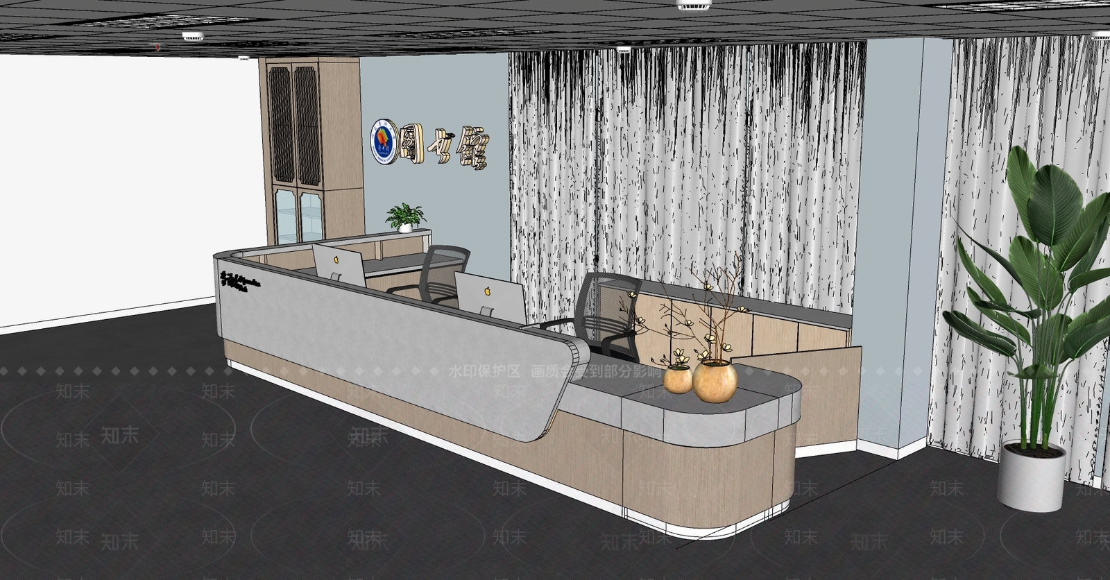 现代阅览室SU模型下载【ID:1203458980】