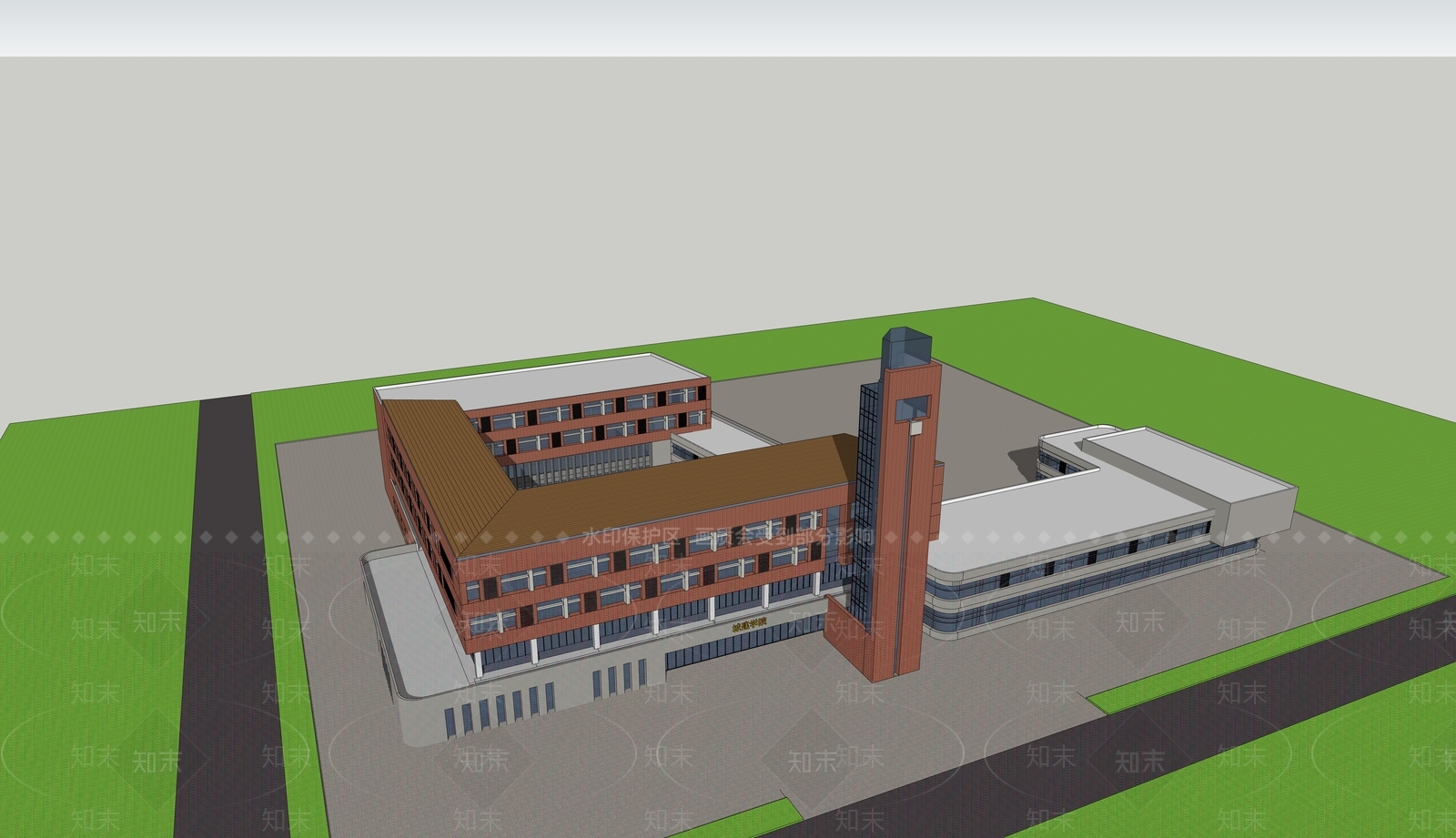 现代大学教学楼SU模型下载【ID:1203459406】