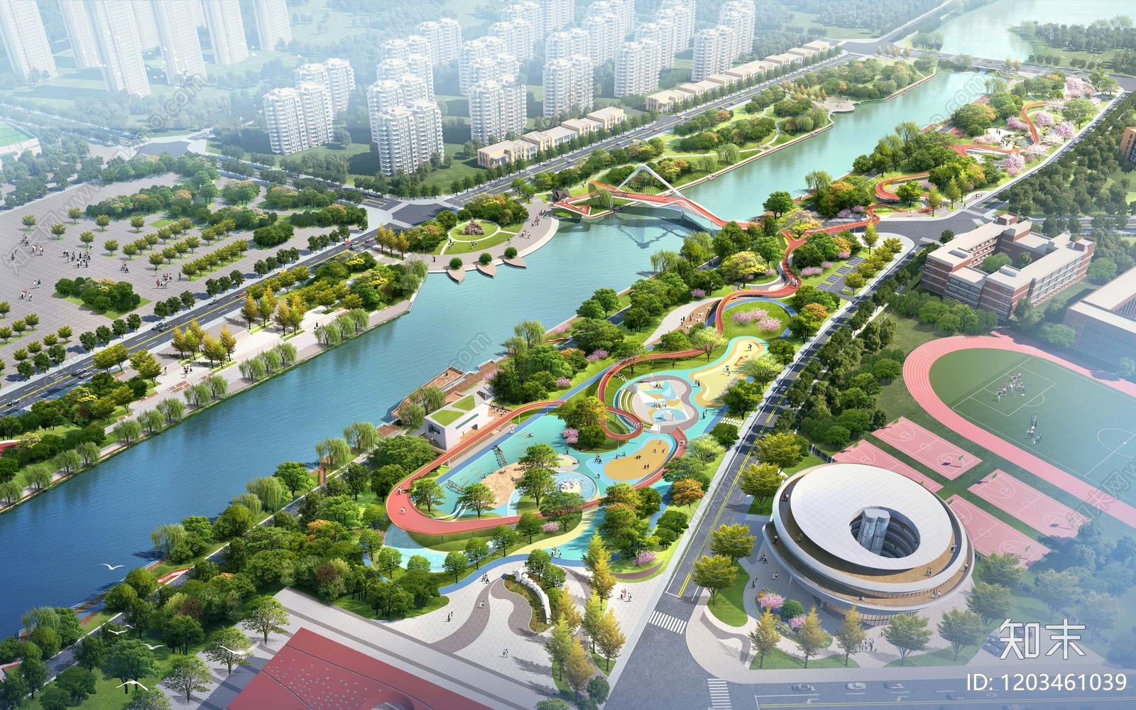 滨水公园施工图下载【ID:1203461039】