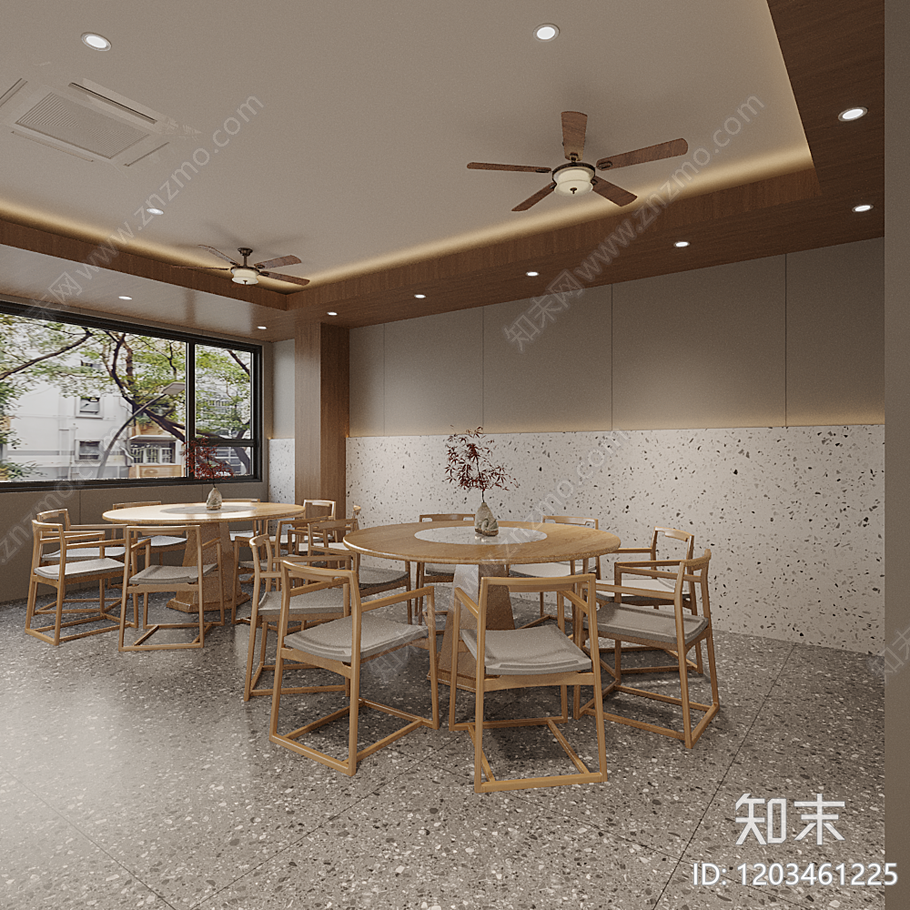 现代新中式其他餐饮空间cad施工图下载【ID:1203461225】