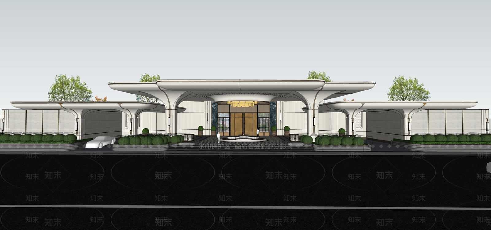 现代小区景观SU模型下载【ID:1203462030】
