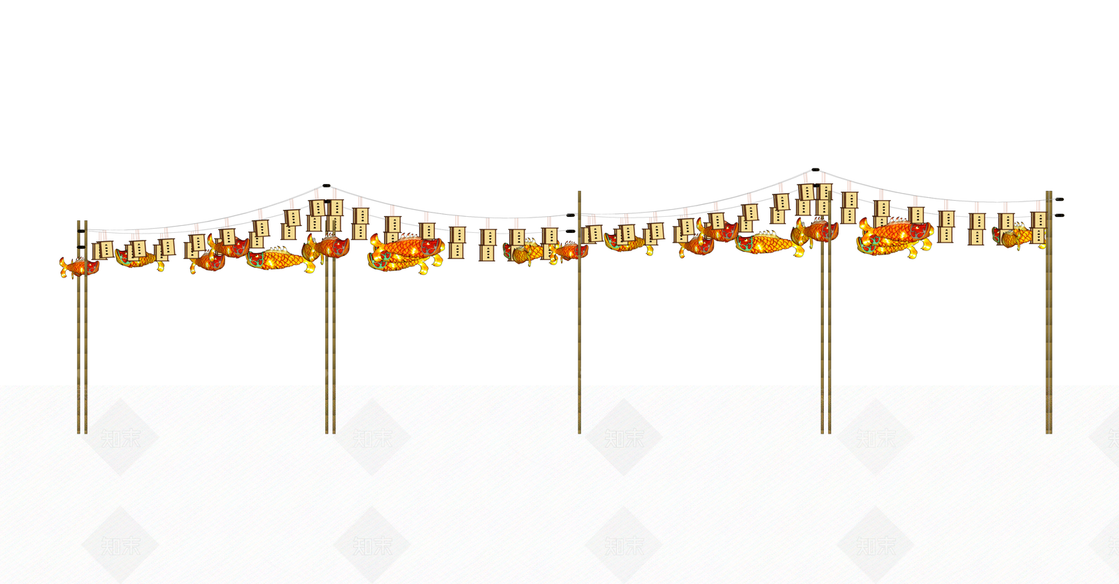 中式新中式灯笼SU模型下载【ID:1203462295】