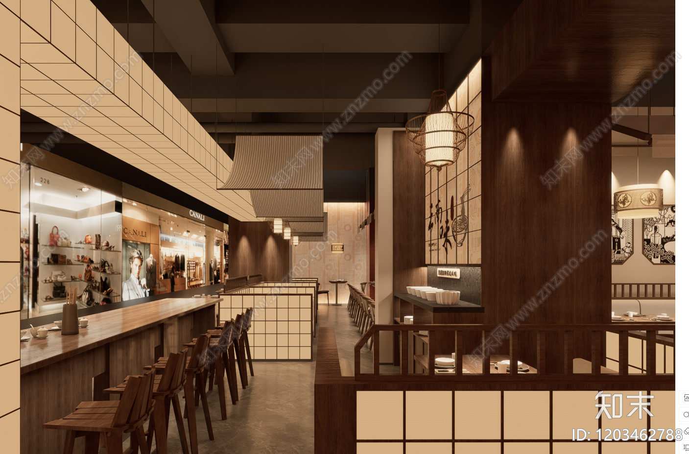 现代新中式其他餐饮空间cad施工图下载【ID:1203462788】
