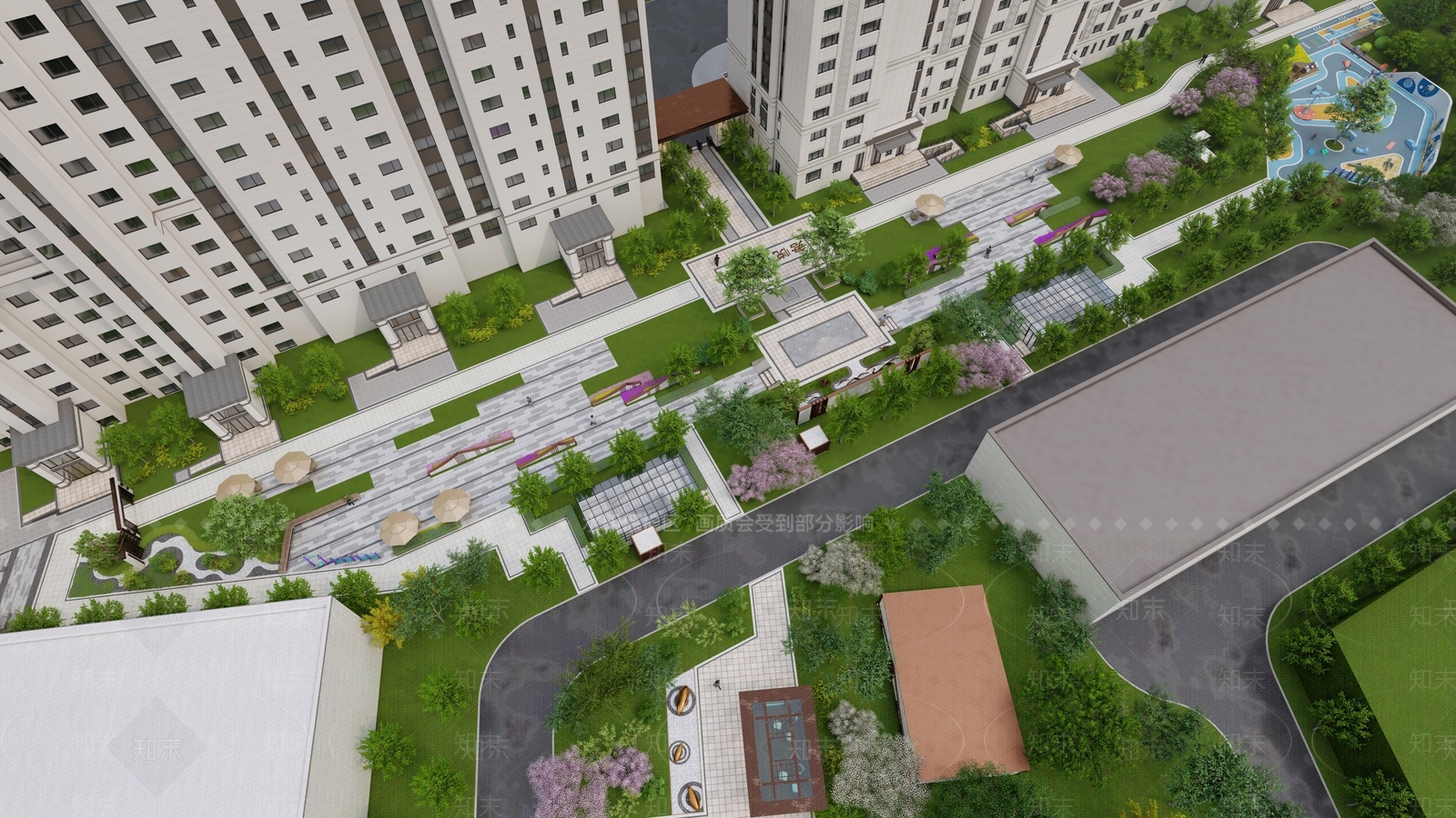 新中式现代小区景观SU模型下载【ID:1203463102】
