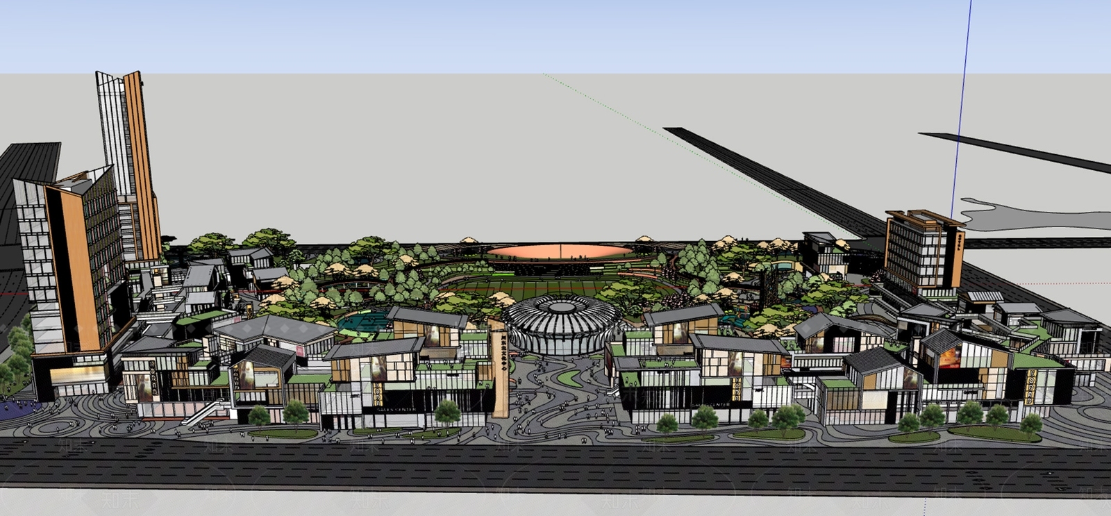 现代体育建筑SU模型下载【ID:1204878916】