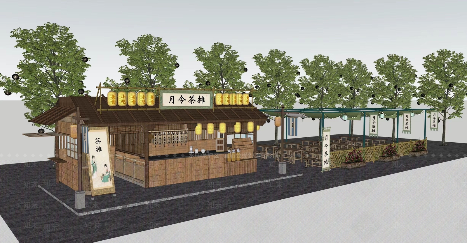 摊位SU模型下载【ID:1203465289】