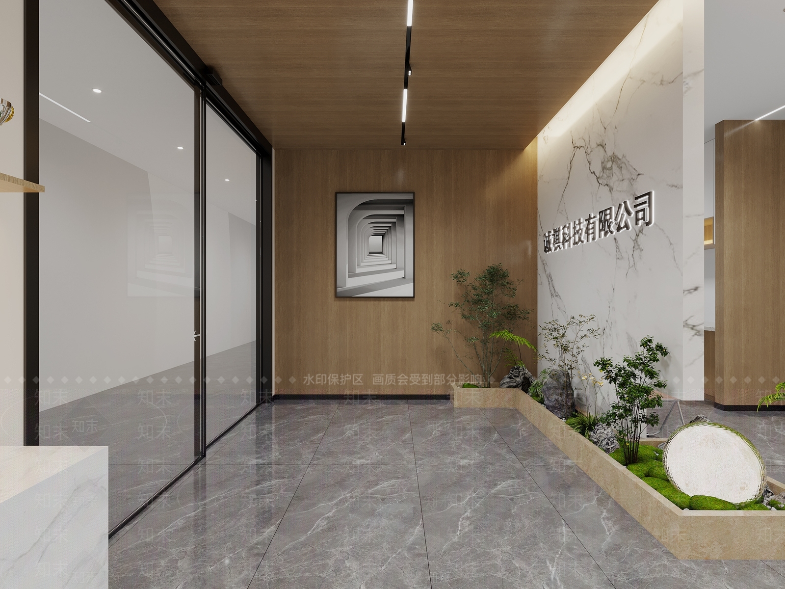 现代办公大厅3D模型下载【ID:1203465312】