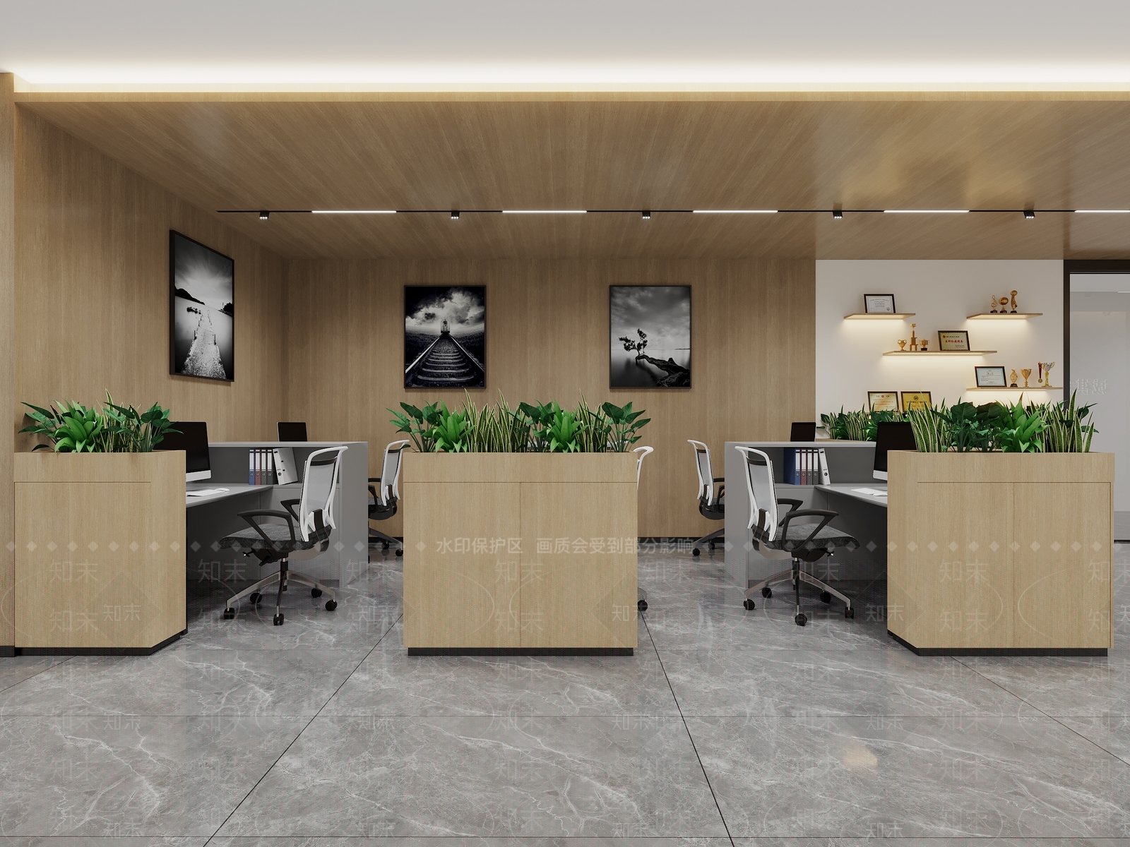 现代办公大厅3D模型下载【ID:1203465312】