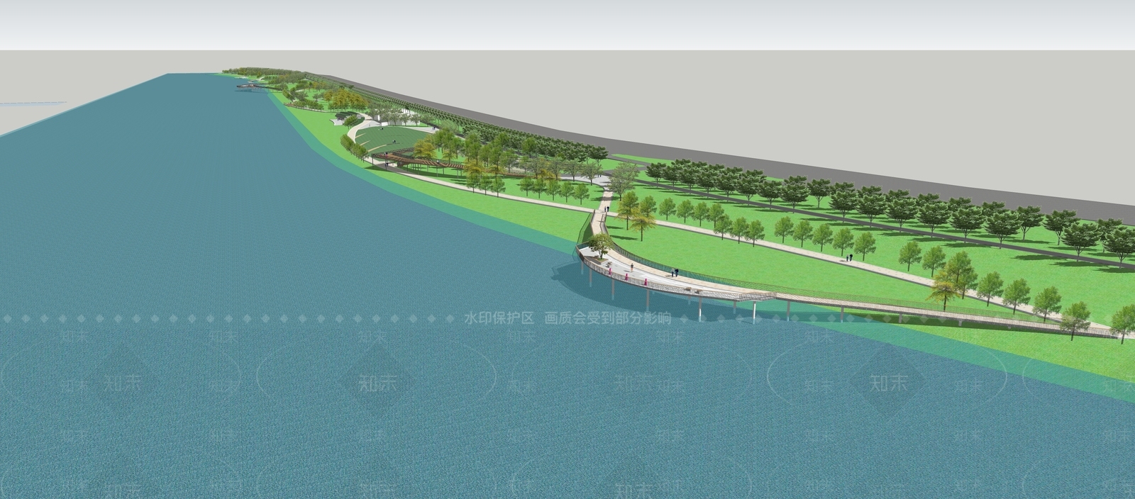 现代滨水景观SU模型下载【ID:1203465375】