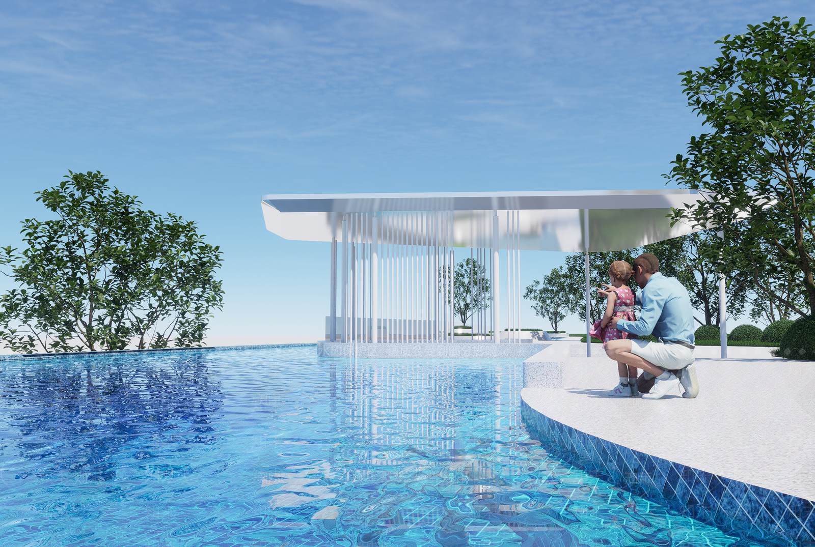 现代泳池SU模型下载【ID:1203465720】