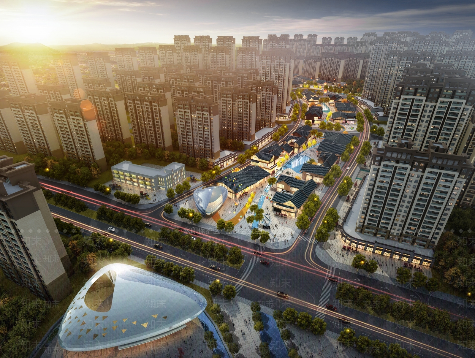 中式商业街3D模型下载【ID:1203467850】