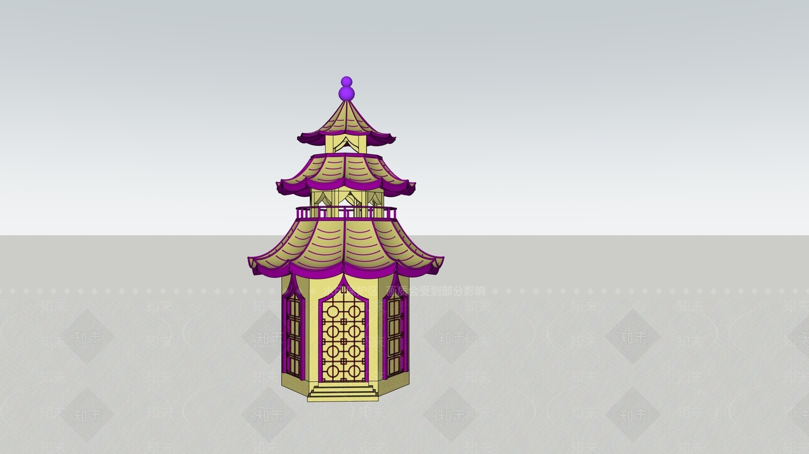 新中式中式古建筑SU模型下载【ID:1203748227】