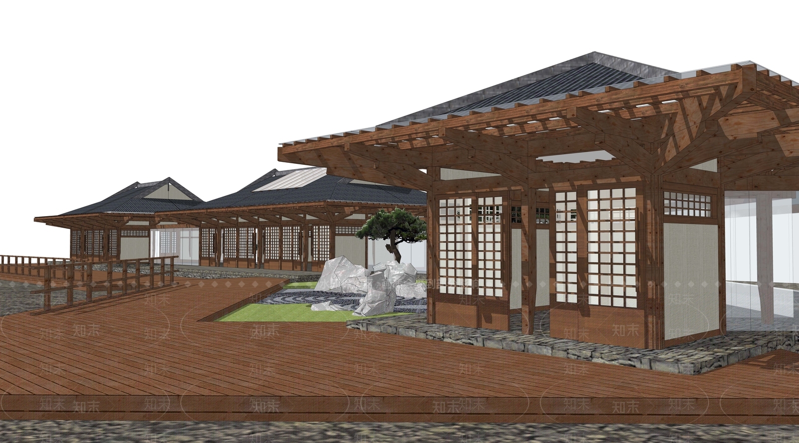 日式其他商业建筑SU模型下载【ID:1203467724】