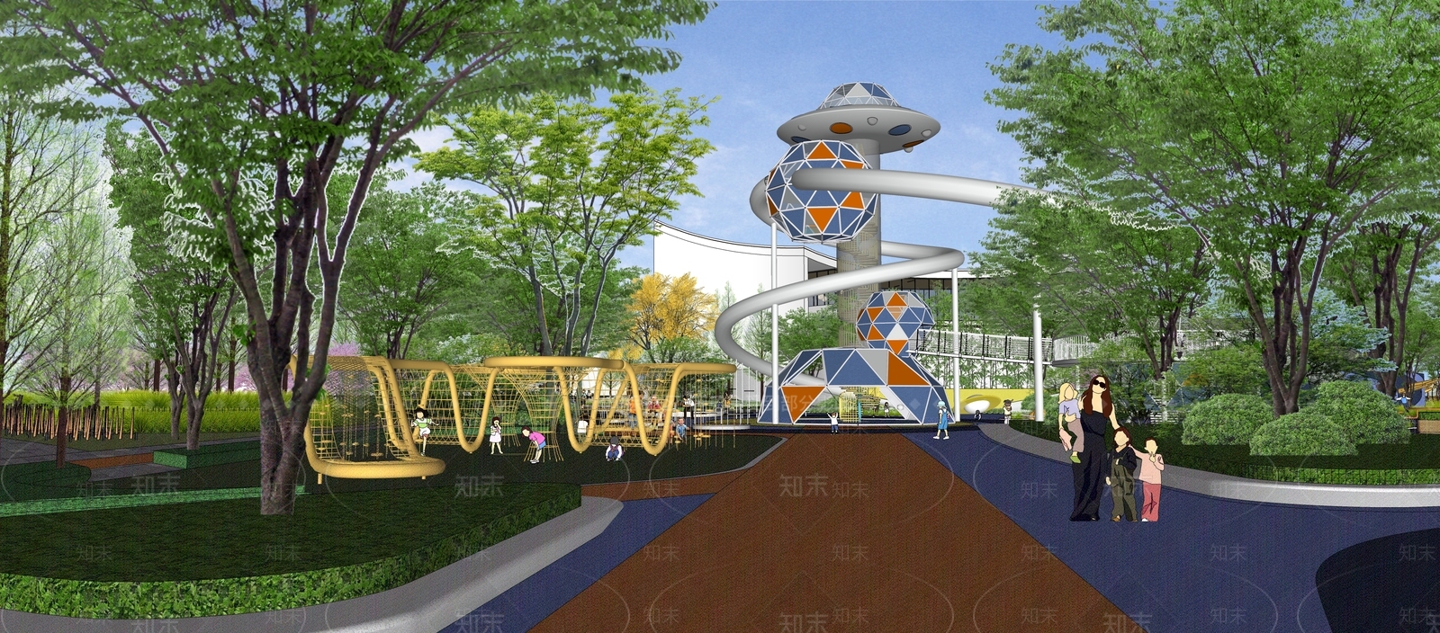 现代景观公园SU模型下载【ID:1203467960】