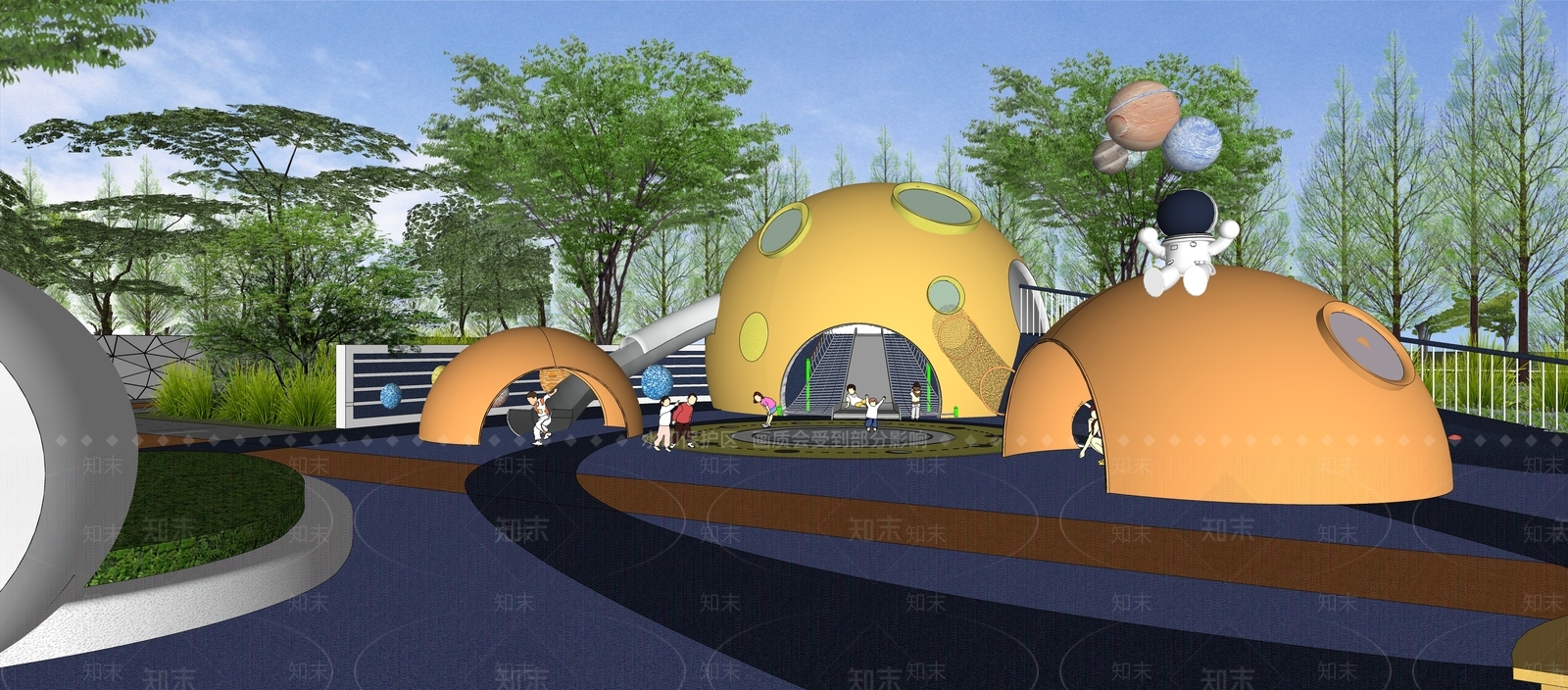 现代景观公园SU模型下载【ID:1203467960】