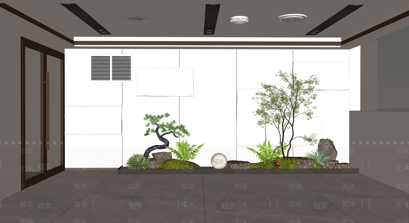 现代禅意办公园区景观SU模型下载【ID:1203468113】