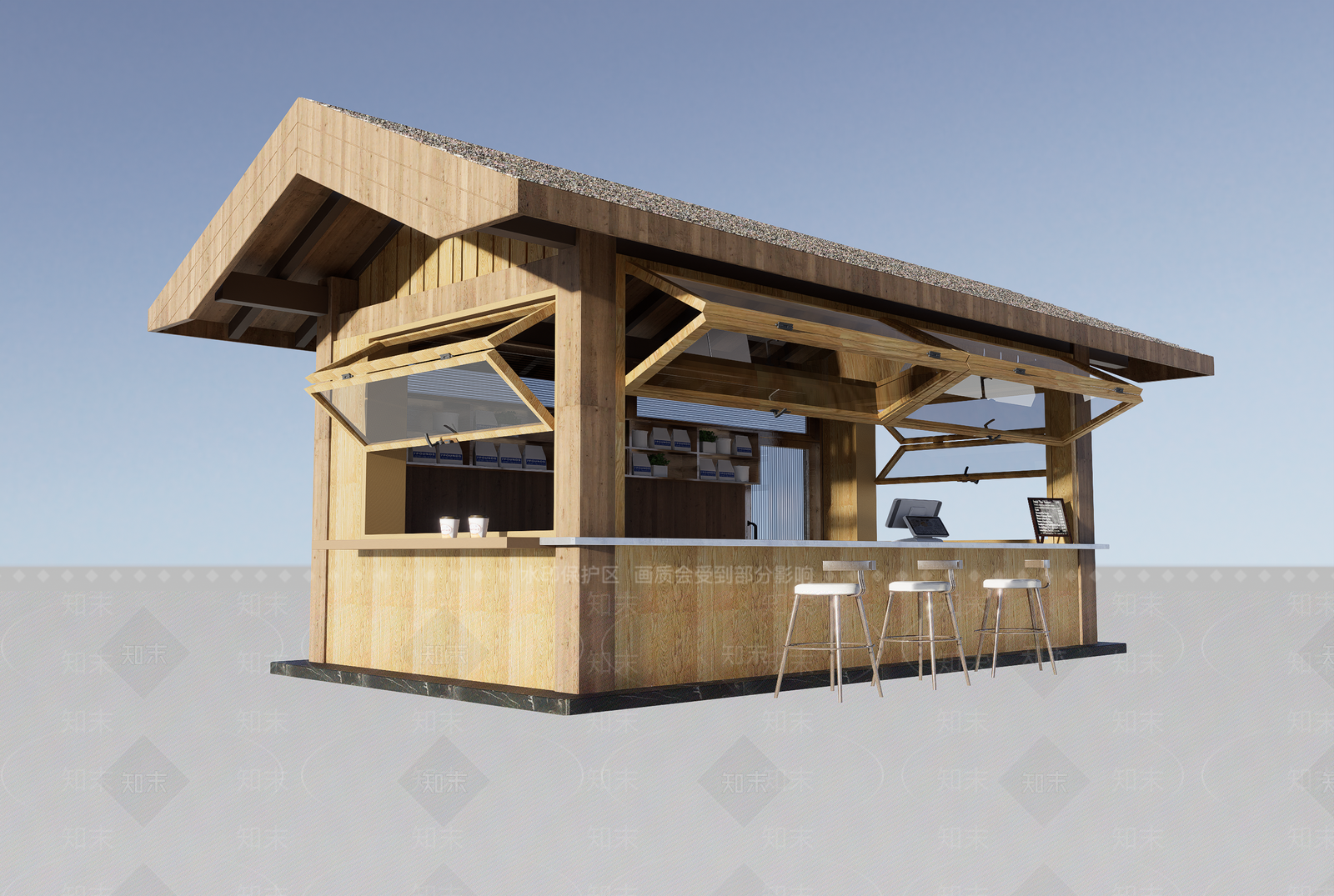 新中式咖啡厅SU模型下载【ID:1203468505】